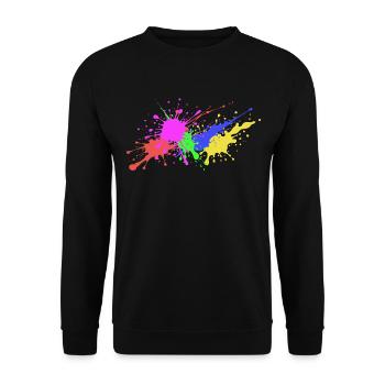 Fun - Splashes Geburtstagsgeschenk witzig - Unisex Pullover - Schwarz - Vorne - Alina (178cm) & Michal (187cm)
