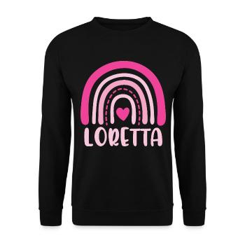 Loretta Pink Boho Rainbow with Heart - Unisex Sweatshirt - black - Front - Alina (178cm) & Michal (187cm)