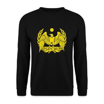 Romans Rome Roman SPQR Roma - Unisex Sweatshirt - black - Front - Alina (178cm) & Michal (187cm)