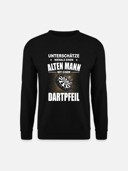 Darts Dartpfeil Alter Mann Opa Vater Rentner Dart - Unisex Pullover - Schwarz