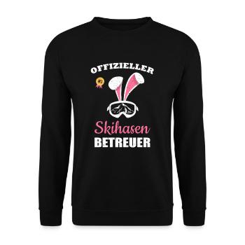 Skifahrer Skihasen Betreuer Apres Ski Party Urlaub - Unisex Pullover - Schwarz - Vorne - Alina (178cm) & Michal (187cm)