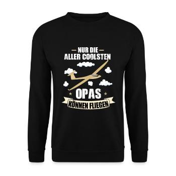 Grandpa glider - Unisex Sweatshirt - black - Front - Alina (178cm) & Michal (187cm)
