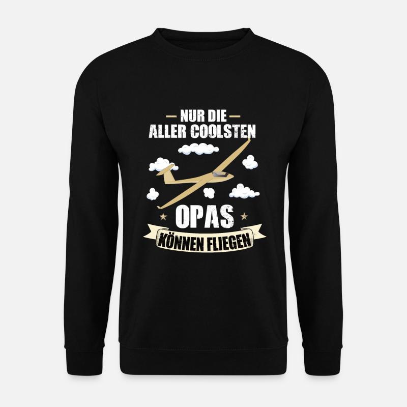 Opa Segelflugzeug - Unisex Pullover - Schwarz