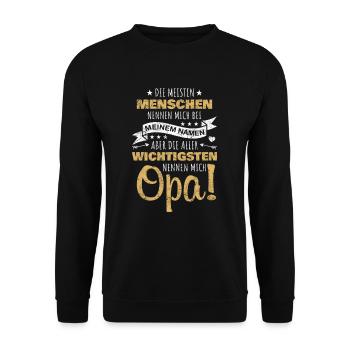 Die Wichtigsten Nennen Mich Opa Retro Vintage - Unisex Pullover - Schwarz - Vorne - Alina (178cm) & Michal (187cm)