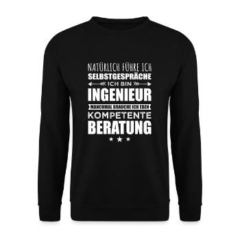 Ingenieur Beruf Spruch Geschenk Kollegen Arbeit - Unisex Pullover - Schwarz - Vorne - Alina (178cm) & Michal (187cm)