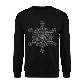 "Die 9 Welten/9 worlds"QRF0©-Hrata haidraz, Grau - Unisex Pullover - Schwarz - Vorne - Alina (178cm) & Michal (187cm)