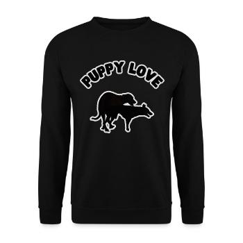 Puppy Love Black Grunge - Unisex Sweatshirt - black - Front - Alina (178cm) & Michal (187cm)