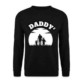 Daddy² 2 Kids Boy And Girl White - Unisex Pullover - Schwarz - Vorne - Alina (178cm) & Michal (187cm)