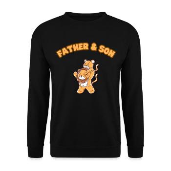 Lion Family Father & Son Brown - Unisex Sweatshirt - black - Front - Alina (178cm) & Michal (187cm)