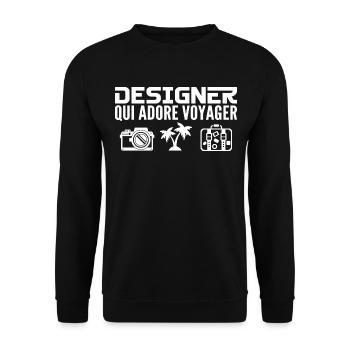 Travelers & Designers: Passion & Discovery - Unisex Sweatshirt - black - Front - Alina (178cm) & Michal (187cm)