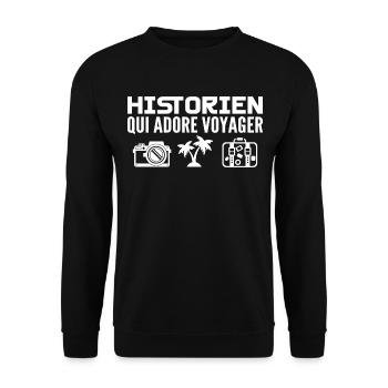 Travellers & Historians: Passion & Discovery - Unisex Sweatshirt - black - Front - Alina (178cm) & Michal (187cm)