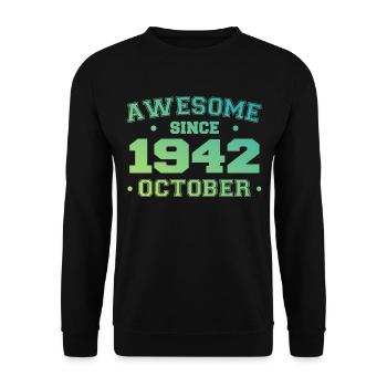 Octobre 1942 - Cadeau Anniversaire Octobre 1942 - Sweat-shirt Unisexe - noir - Devant - Alina (178cm) & Michal (187cm)