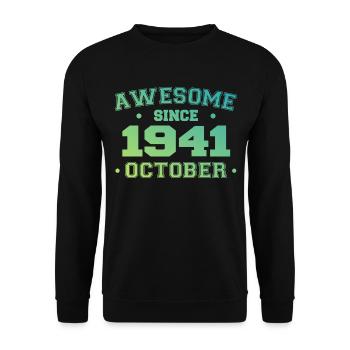 Octobre 1941 - Cadeau Anniversaire Octobre 1941 - Sweat-shirt Unisexe - noir - Devant - Alina (178cm) & Michal (187cm)
