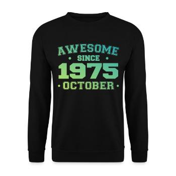 Oktober 1975 - Oktober 1975 Geburtstagsgeschenk - Unisex Pullover - Schwarz - Vorne - Alina (178cm) & Michal (187cm)