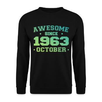 October 1963 - October 1963 Birthday Gift - Unisex Sweatshirt - black - Front - Alina (178cm) & Michal (187cm)