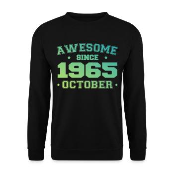 Oktober 1965 - Oktober 1965 Geburtstagsgeschenk - Unisex Pullover - Schwarz - Vorne - Alina (178cm) & Michal (187cm)