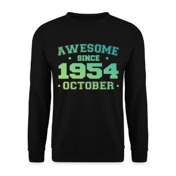 Oktober 1954 - Oktober 1954 Geburtstagsgeschenk - Unisex Pullover - Schwarz - Vorne - Alina (178cm) & Michal (187cm)