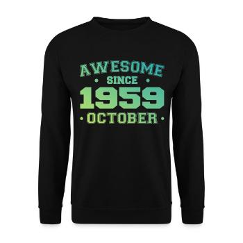 Octobre 1959 - Cadeau Anniversaire Octobre 1959 - Sweat-shirt Unisexe - noir - Devant - Alina (178cm) & Michal (187cm)