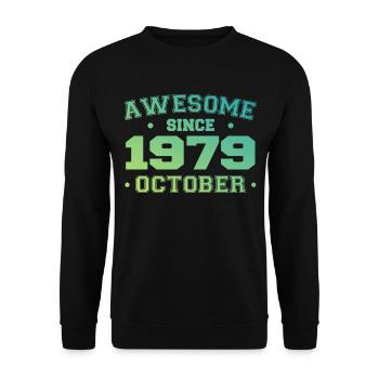 October 1979 - October 1979 Birthday Gift - Unisex Sweatshirt - black - Front - Alina (178cm) & Michal (187cm)