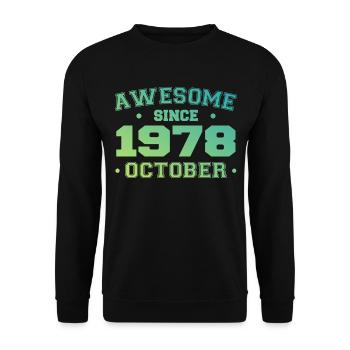 Octobre 1978 - Cadeau Anniversaire Octobre 1978 - Sweat-shirt Unisexe - noir - Devant - Alina (178cm) & Michal (187cm)