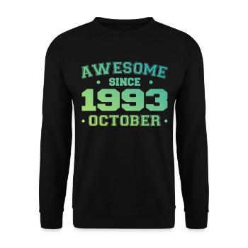 Octobre 1993 - Cadeau Anniversaire Octobre 1993 - Sweat-shirt Unisexe - noir - Devant - Alina (178cm) & Michal (187cm)
