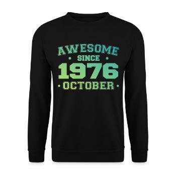 Oktober 1976 - Oktober 1976 Geburtstagsgeschenk - Unisex Pullover - Schwarz - Vorne - Alina (178cm) & Michal (187cm)
