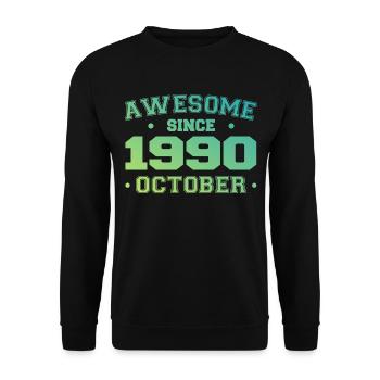 October 1990 - October 1990 Birthday Gift - Unisex Sweatshirt - black - Front - Alina (178cm) & Michal (187cm)
