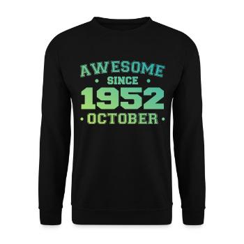 Octobre 1952 - Cadeau Anniversaire Octobre 1952 - Sweat-shirt Unisexe - noir - Devant - Alina (178cm) & Michal (187cm)