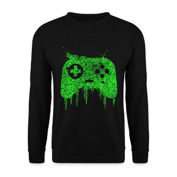 Gaming Gamer Nerd Geschenk Spiele Lustig - Unisex Pullover - Schwarz - Vorne - Alina (178cm) & Michal (187cm)