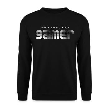 Ich bin ein GAMER - Unisex Pullover - Schwarz - Vorne - Alina (178cm) & Michal (187cm)