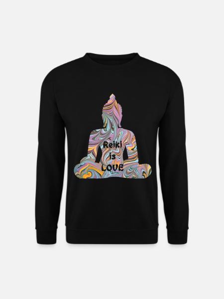 reiki with buddha e 14 - Unisex Sweatshirt - black