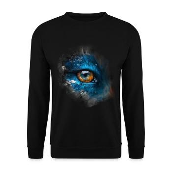Fox Space Animals Gift Art Animal Motif - Unisex Sweatshirt - black - Front - Alina (178cm) & Michal (187cm)