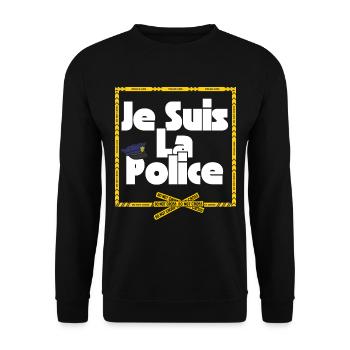 Je suis la police - Sweat-shirt Unisexe - noir - Devant - Alina (178cm) & Michal (187cm)