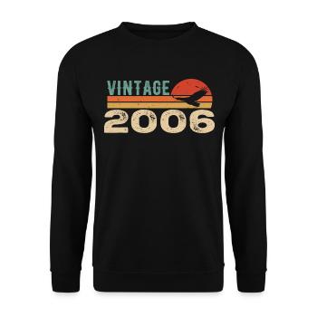 Vintage 2006 Cadeau D'anniversaire 2006 Retro 2006 - Sweat-shirt Unisexe - noir - Devant - Alina (178cm) & Michal (187cm)
