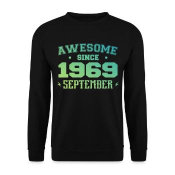 September 1969 Birthday Gift September 1969 - Unisex Sweatshirt - black - Front - Alina (178cm) & Michal (187cm)