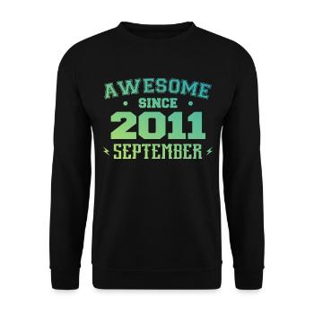 September 2011 Geburtstagsgeschenk September 2011 - Unisex Pullover - Schwarz - Vorne - Alina (178cm) & Michal (187cm)