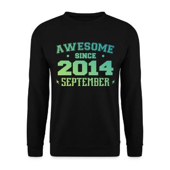 Septembre 2014 Cadeau Anniversaire Septembre 2014 - Sweat-shirt Unisexe - noir - Devant - Alina (178cm) & Michal (187cm)