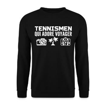 Voyageurs & Tennismens : Passion & Découverte - Sweat-shirt Unisexe - noir - Devant - Alina (178cm) & Michal (187cm)