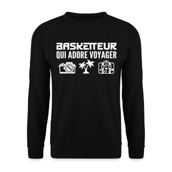 Voyageurs & Basketteurs : Passion & Découverte - Sweat-shirt Unisexe - noir - Devant - Alina (178cm) & Michal (187cm)