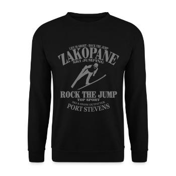 skoki narciarskie ski jumping zakopane - Unisex Pullover - Schwarz - Vorne - Alina (178cm) & Michal (187cm)