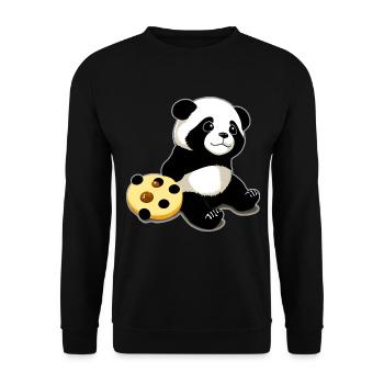 Mignon ours panda avec des biscuits - Sweat-shirt Unisexe - noir - Devant - Alina (178cm) & Michal (187cm)