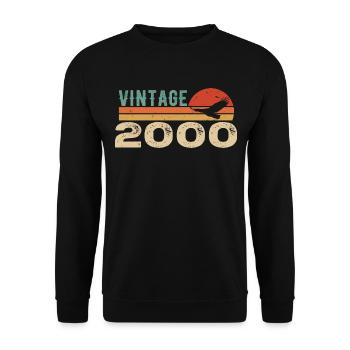 Vintage 2000 Retro 2000 Birthday Gift - Unisex Sweatshirt - black - Front - Alina (178cm) & Michal (187cm)