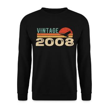 Vintage 2008 Retro 2008 Birthday Gift - Unisex Sweatshirt - black - Front - Alina (178cm) & Michal (187cm)