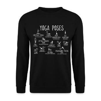 Yoga Exercise, Different Types Of Yoga Asanas Yoga - Unisex Sweatshirt - black - Front - Alina (178cm) & Michal (187cm)