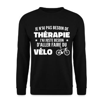 Therapy Cycling Gift Humor Cyclists - Unisex Sweatshirt - black - Front - Alina (178cm) & Michal (187cm)