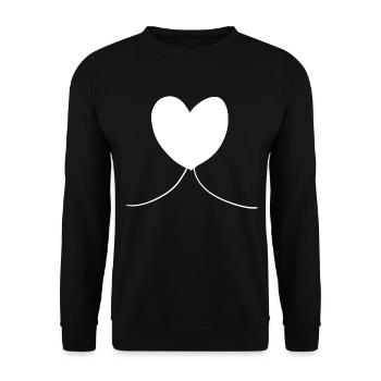Herz symbol Liebe form - Unisex Pullover - Schwarz - Vorne - Alina (178cm) & Michal (187cm)