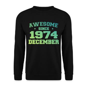 Geburtstag Dezember 1974 - Geschenk Dezember 1974 - Unisex Pullover - Schwarz - Vorne - Alina (178cm) & Michal (187cm)