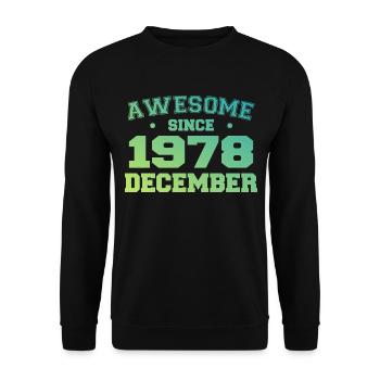 Anniversaire Décembre 1978 - Cadeau Decembre 1978 - Sweat-shirt Unisexe - noir - Devant - Alina (178cm) & Michal (187cm)