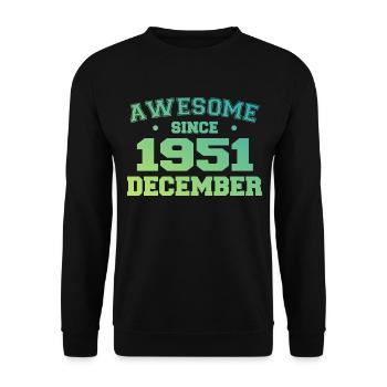 Anniversaire Décembre 1951 - Cadeau Decembre 1951 - Sweat-shirt Unisexe - noir - Devant - Alina (178cm) & Michal (187cm)
