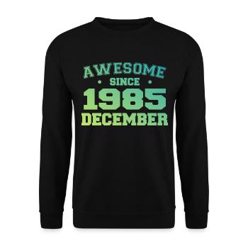 Anniversaire Décembre 1985 - Cadeau Decembre 1985 - Sweat-shirt Unisexe - noir - Devant - Alina (178cm) & Michal (187cm)